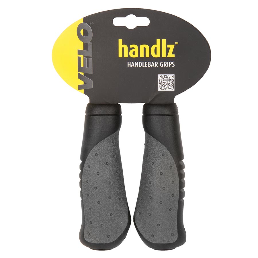 Velo, Handlz D2 Ergo, Grips, 135mm, Black/Grey