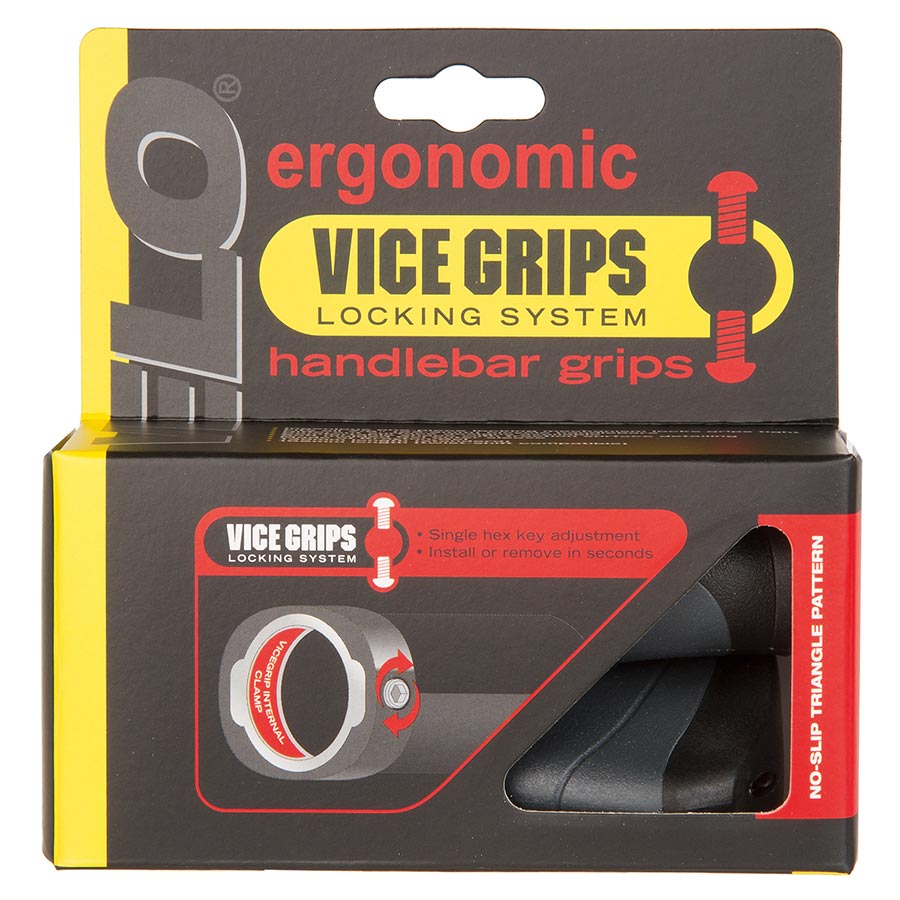 Velo Vice Grips D3 Ergo Grips, 135mm, Black/Grey