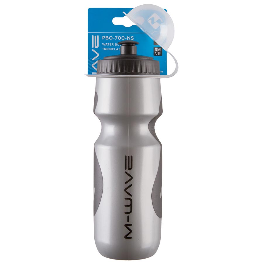 M-Wave Pro Grip, Water Bottle, 710ml / 24oz, Silver/Black