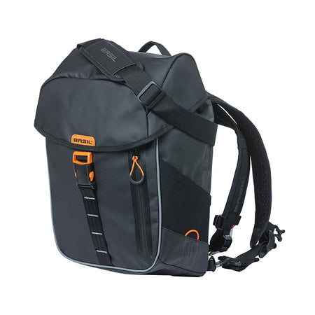  Basil Miles Backpack, 17L, Black/Orange