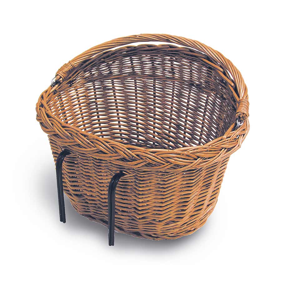 Basil Detroit Front/Rear Basket, Varniched Natural