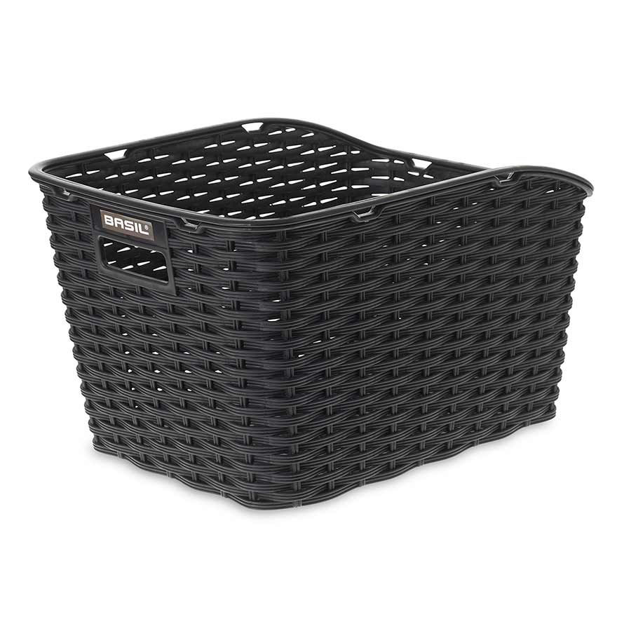 Basil Weave WP Rear Basket, Black