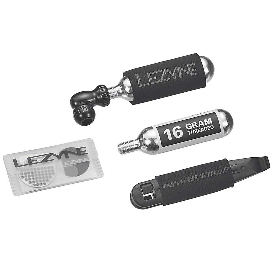 Lezyne Repair Kit, CO2 Inflator, Threaded, Presta, Schrader, 2x16g