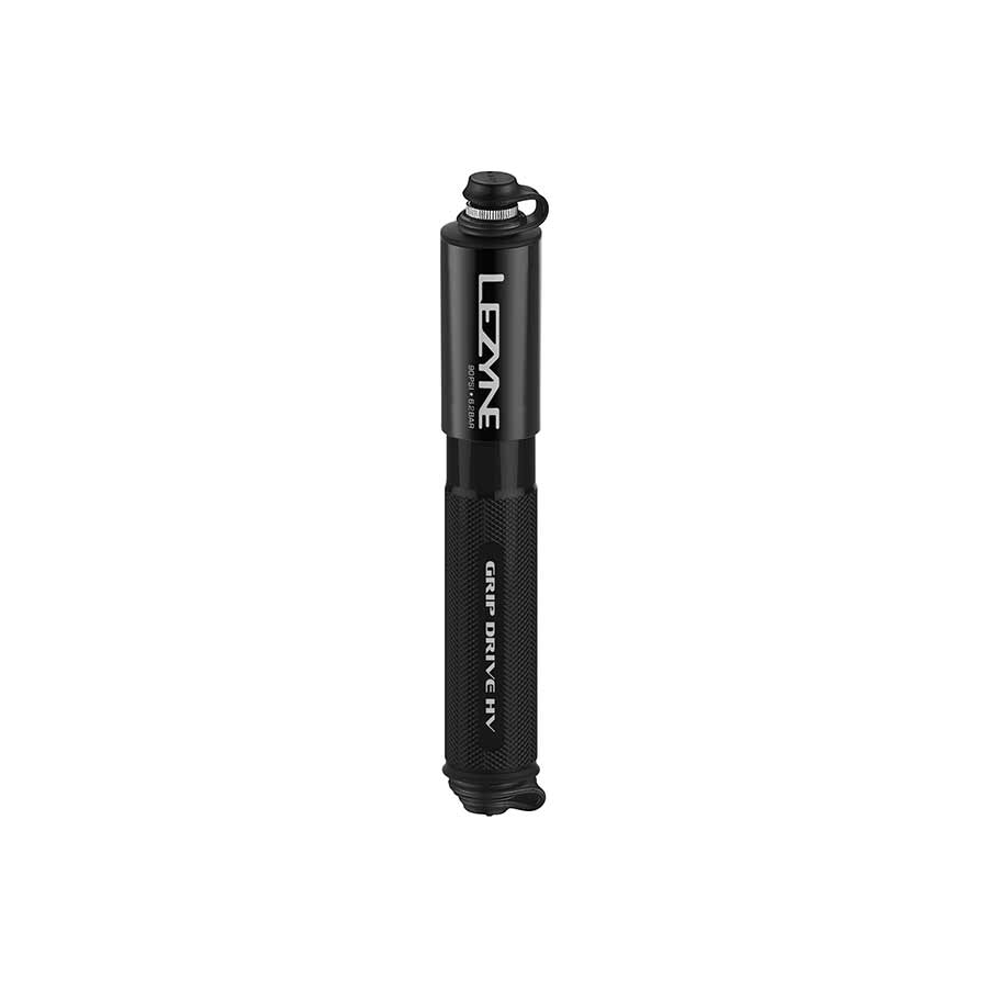 Lezyne Grip Drive HV Pump, ABS Flip Chuck, 90PSI, Black, S, 186 mm