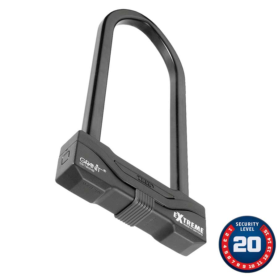 Abus Granit Extreme XPlus 59 Lock, U-Lock, Key, 16mm, 11.1cm x 26.0cm, 4.3'' x 10.2'', Black