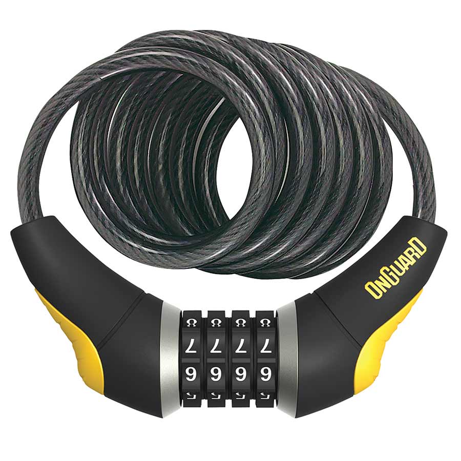 Onguard Doberman Combo Cable Locks, 8032, Coil cable with combination lock, 10mm x 185cm (10mm x 6')