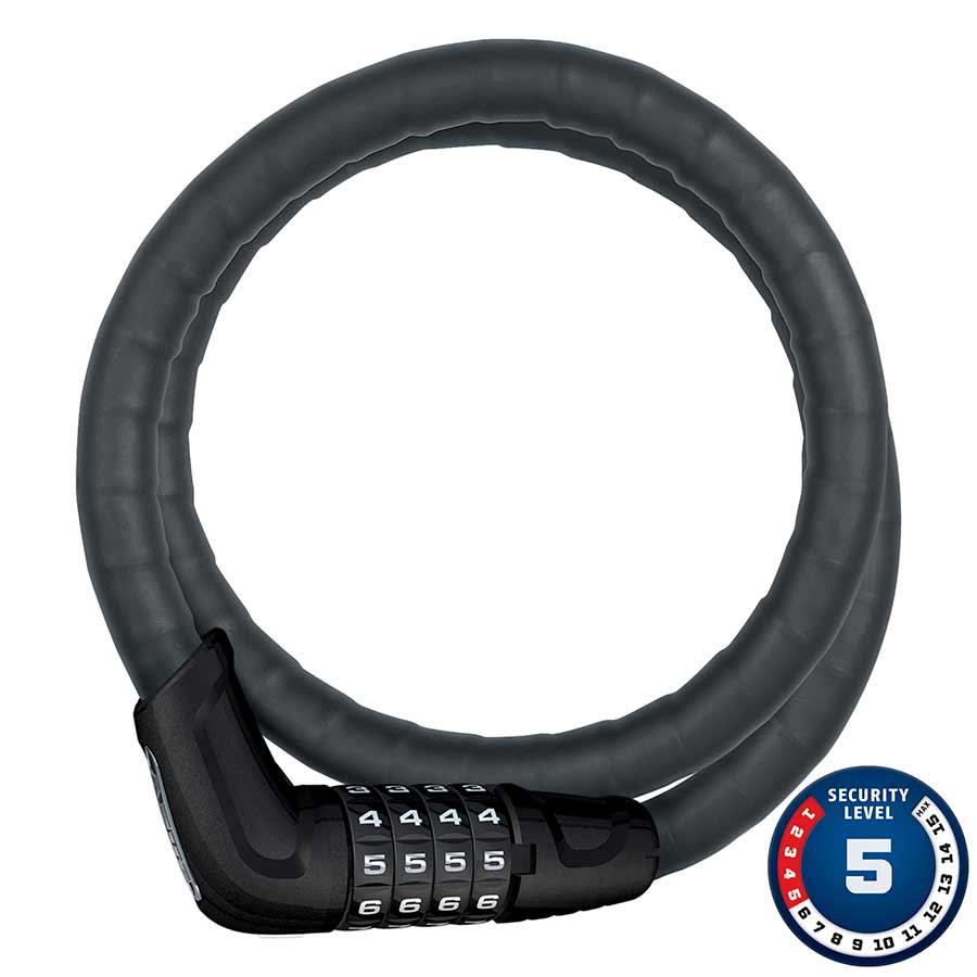 Abus Tresor 6615C Steel-O-Flex Lock, Combo, 15mm, 85cm, 2.8', Black