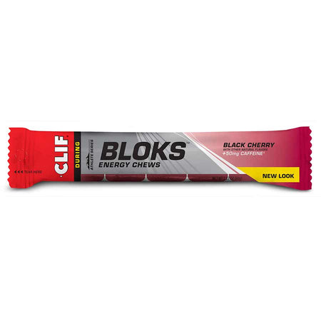 Clif Shot Blok Energy Chews, Black Cherry, Caffeinated, 18pcs