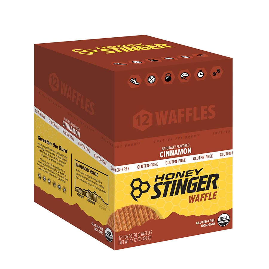 Honey Stinger Gluten Free Waffles, Cinnamon, 12pcs