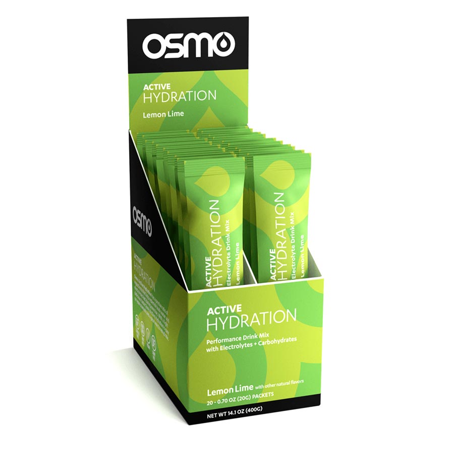 Osmo Nutrition Active Hydration Drink Mix, Lemon Lime, Individual Packs, 20 servings, 20pcs