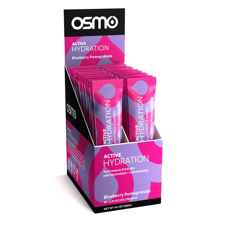 Osmo Nutrition Active Hydration Drink Mix, Blueberry/Pomegranate, Individual Packs, 20 servings, 20pcs