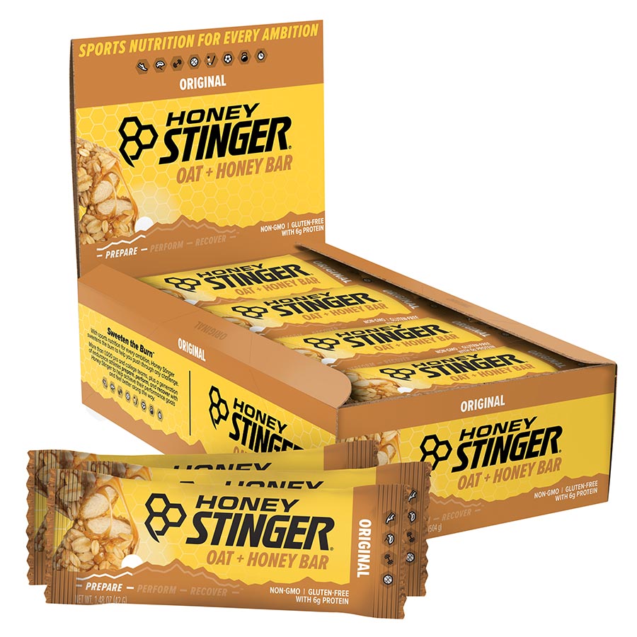 Honey Stinger Oat + Honey Bars, Peanut/Oats/Honey, 12pcs