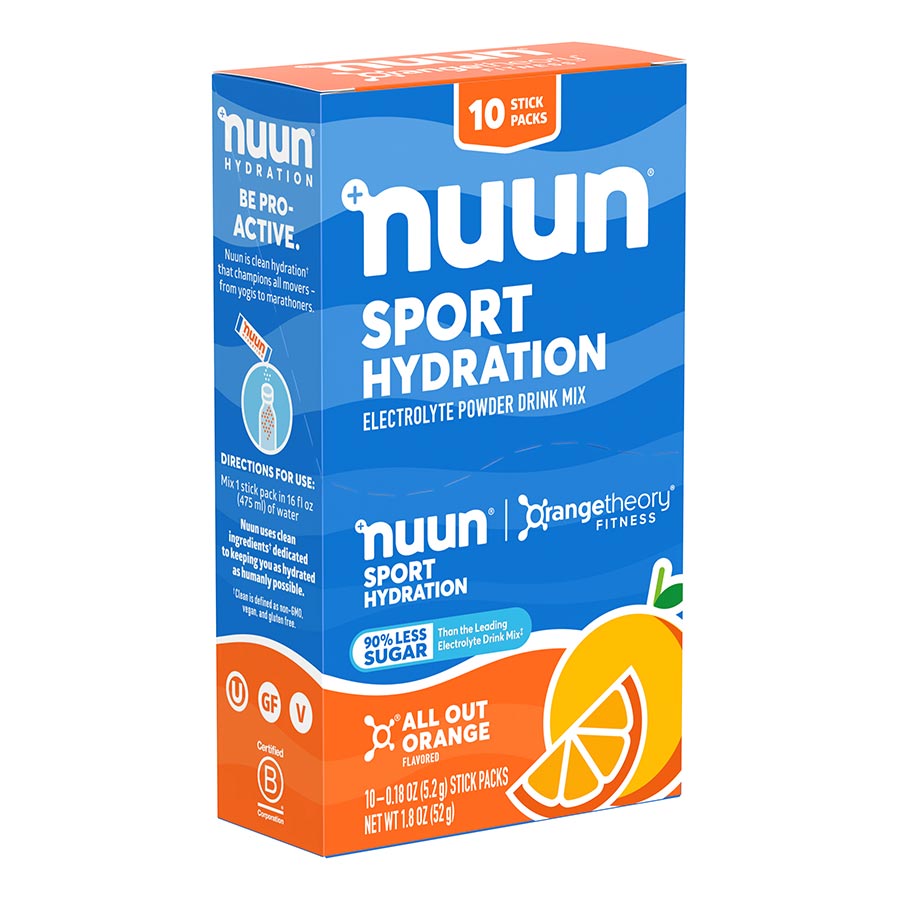 Nuun Sport Powder, All Out Orange, Box of 10, 10 servings, 10pcs